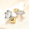 304 Stainless Steel Two-tone Stud Earrings for Women EJEW-R023-01GP-05-3