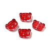 Spray Painted Transparent Glass Beads GLAA-F119-04-2