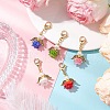 Flower Angel Glass & Acrylic Pendant Decorations HJEW-MZ00242-1