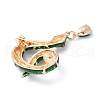 Rhinestone Snake Aolly Brooch with Enamel JEWB-V002-17C-2