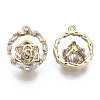 Brass Micro Pave Cubic Zirconia Pendants X-KK-R111-071-2