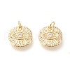 Brass Micro Pave Clear Cubic Zirconia Charms ZIRC-L098-022G-1