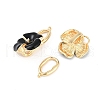 Brass Micro Pave Clear Cubic Zirconia Fold Over Clasps KK-U043-08G-01-2