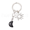 Synthetic Opalite & Natural Obsidian Pendant Keychains KEYC-JKC01212-4