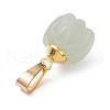 Natural Green Aventurine Pumpkin Charms with Golden Tone 304 Stainless Steel Snap on Bails PALLOY-JF02349-04-4