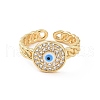 Real 18K Gold Plated Brass Micro Pave Cubic Zirconia Open Rings RJEW-J017-VC281-2