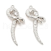 Rack Plating Alloy Pendants with Rhinestone PALLOY-Q005-03P-01C-1