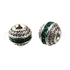 Round Brass Micro Pave Cubic Zirconia Beads KK-L230-11P-01-2