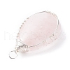 Natural Rose Quartz Pendants PALLOY-JF01307-02-4