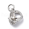 Brass Micro Pave Cubic Zirconia Charms ZIRC-F131-03P-2