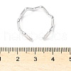 Non-Tarnish 304 Stainless Steel Wave Open Cuff Ring for Women RJEW-I085-13P-02-4