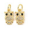 Rack Plating Brass Micro Pave Clear Cubic Zirconia Pendants KK-B093-02E-G-1