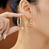 Brass Clear Cubic Zirconia Hoop Earrings NP9089-1-1