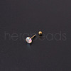 316L Surgical Stainless Steel Clear AB Cubic Zirconia Flat Round Cartilage Earrings WGE6C84-05-1