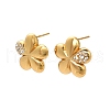 304 Stainless Steel Rhinestone Stud Earrings EJEW-P316-11G-1
