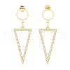 Brass Micro Pave Clear Cubic Zirconia Dangle Stud Earrings EJEW-JE04331-1