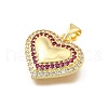Brass Micro Pave Cubic Zirconia Pendants KK-Q066-18A-G-2
