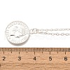 304 Stainless Steel Flat Round Cameo Pendant Cable Chain Necklaces for Women STAS-Z108-02S-02-5
