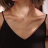 3-Ring Alloy Pendant Double Layer Necklaces for Women FS-WG29DD6-01-2