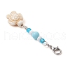 Ocean Theme Synthetic Turquoise Charm & Glass Beads Pendant Decorations HJEW-JM03155-01-4