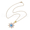 Glass Seed Beads & Handmade Evil Eye Lampwork Star Pendant Necklaces NJEW-MZ00098-02-4