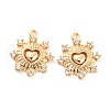 Brass Micro Pave Cubic Zirconia Charms KK-E090-32G-1