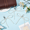 Beebeecraft 4Pcs Bowknot Plastic Imitation Pearl Pendant Decorations HJEW-BBC0001-08-4