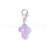 Transparent Glass Cross Pendant Decorations HJEW-JM03349-01-4