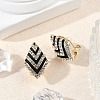 Brass Rhinestone Stud Earrings EJEW-P301-02G-4