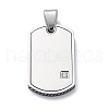 304 Stainless Steel Micro Pave Cubic Zirconia Pendants STAS-U043-24P-1
