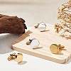 WADORN 4Pcs 2 Colors Stainless Steel Cuff Button STAS-WR0001-03-4