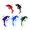 Handmade Silver Foil Lampwork Pendants LAMP-T023-15-1