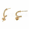 Brass Pave Clear Cubic Zirconia Stud Earring Findings KK-N233-389-5