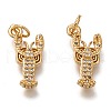 Brass Micro Pave Clear Cubic Zirconia Pendants ZIRC-B002-49-2
