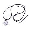 Adjustable Natural Quartz Crystal Star Pendant Necklace NJEW-B086-03H-2