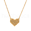 Elegant Vintage Stainless Steel Pave Clear Cubic Zirconia Pendant Necklaces for Women OL2331-1-2