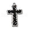 304 Stainless Steel Black Enamel Pendants STAS-U018-02P-1
