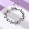 Brass Micro Pave Clear Cubic Zirconia Link Bracelets for Women BJEW-D342-04P-2