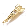 Brass Micro Pave Clear Cubic Zirconia Pendants ZIRC-O035-23G-3