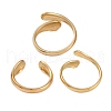 304 Stainless Steel Teardrop Open Cuff Rings for Women RJEW-C095-06G-3