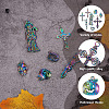 Spritewelry 32Pcs 8 Style Rainbow CoLOR Alloy Pendants PALLOY-SW0001-02-14