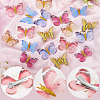 Gorgecraft 18Pcs 6 Styles Cloth Butterfly Alligator Hair Clip OHAR-GF0001-39-6