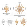 DELORIGIN 32Pcs 4 Styles Brass Solar Eclipse Links Connectors KK-DR0001-10-2