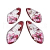 4Pcs Transparent Epoxy Resin Butterfly Wings Pendants RESI-C057-07B-1