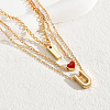 Iron Cable Chains 3 Layer Necklaces AX4550-4