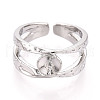 Brass Cuff Ring Settings KK-T076-39G-2