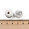 Spray Painted Wood European Beads WOOD-F017-09A-3