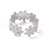 Non-Tarnish 304 Stainless Steel Ring Flower Wrap Open Cuff Ring for Women RJEW-C045-17P-3