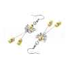 Butterfly 304 Stainless Steel Tassel Dangle Earrings EJEW-JE06422-03-4