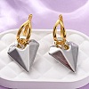 Two Tone Heart Brass Hoop Earrings EJEW-D322-12GP-02A-1